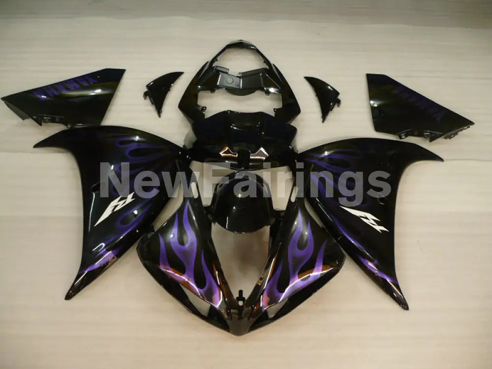 Black and Purple Flame - YZF-R1 09-11 Fairing Kit