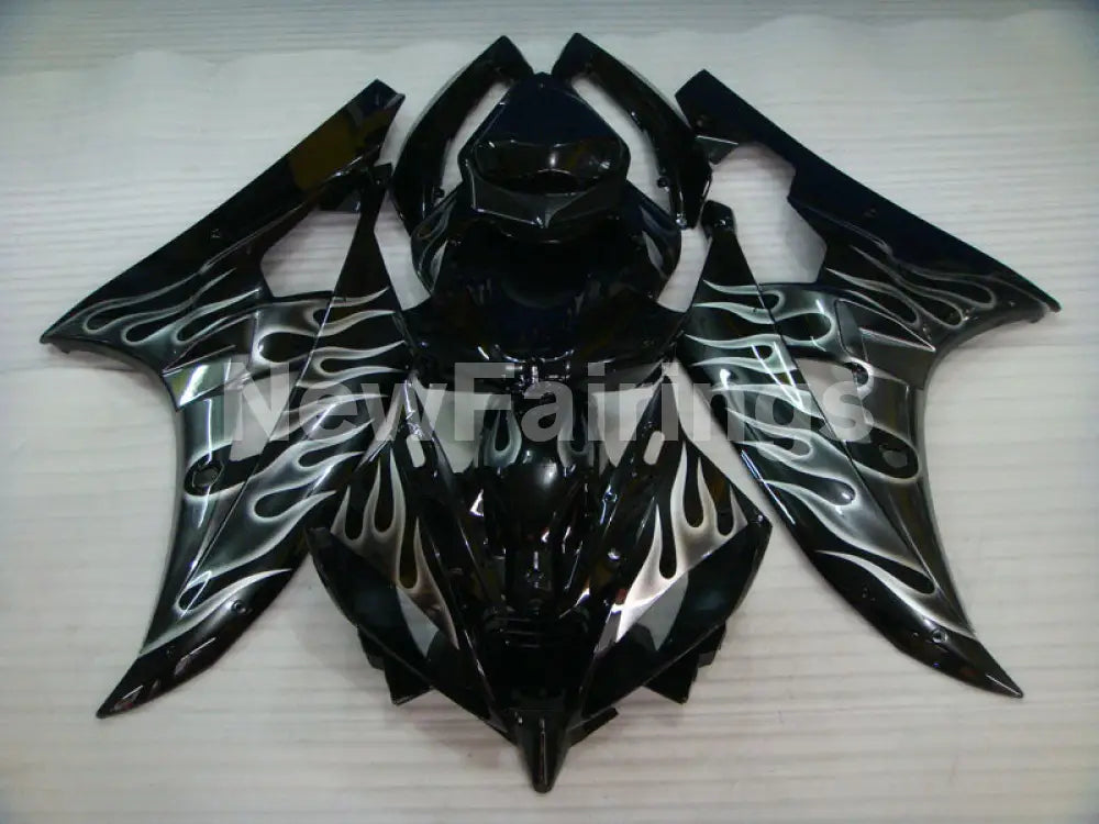 Black and Silver Flame- YZF-R6 06-07 Fairing Kit Vehicles & Parts > Vehicle Parts & Accessories > Motor Vehicle Parts >