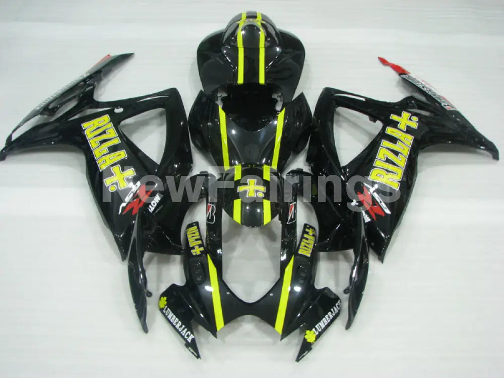 Gsx R600 Rizla Kit Black and Yellow Rizla - GSX-R600 06-07 Fairing Kit – NewFairings