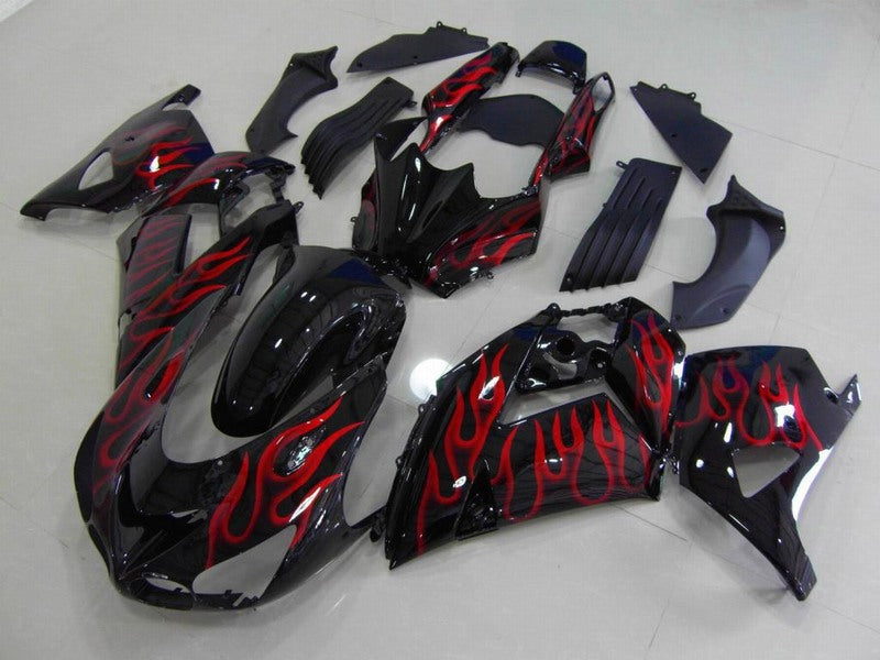 Black and Red Flame - NINJA ZX-14R 06-11 Fairing Kit