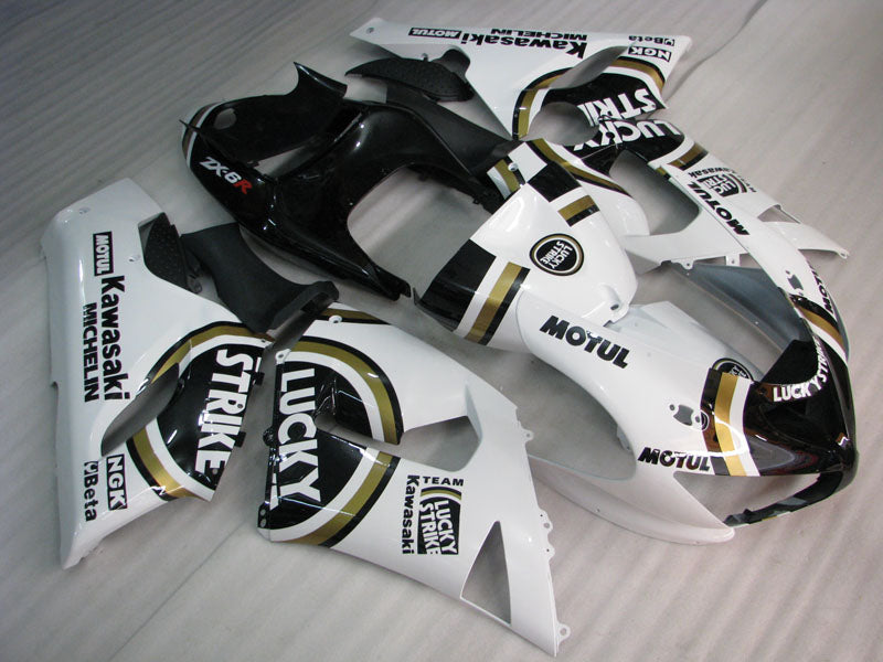 Black and White Lucky Strike - NINJA ZX-6R 05-06 Fairing