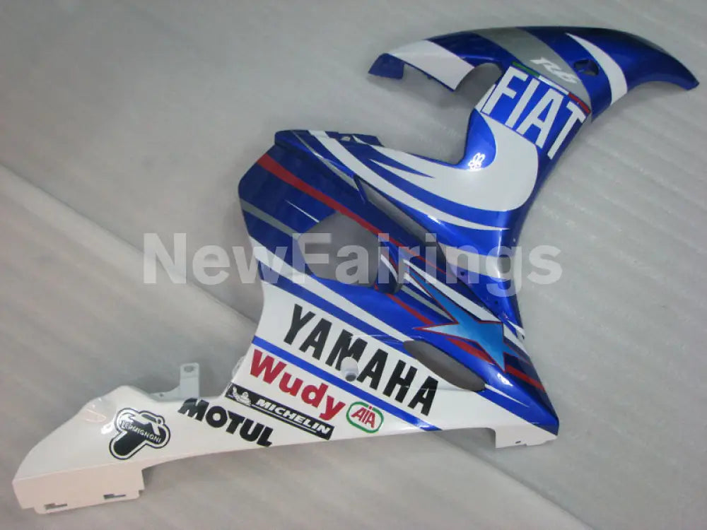 Blue and White FIAT - YZF-R6 03-04 Fairing Kit Vehicles & Parts > Vehicle Parts & Accessories > Motor Vehicle Parts >