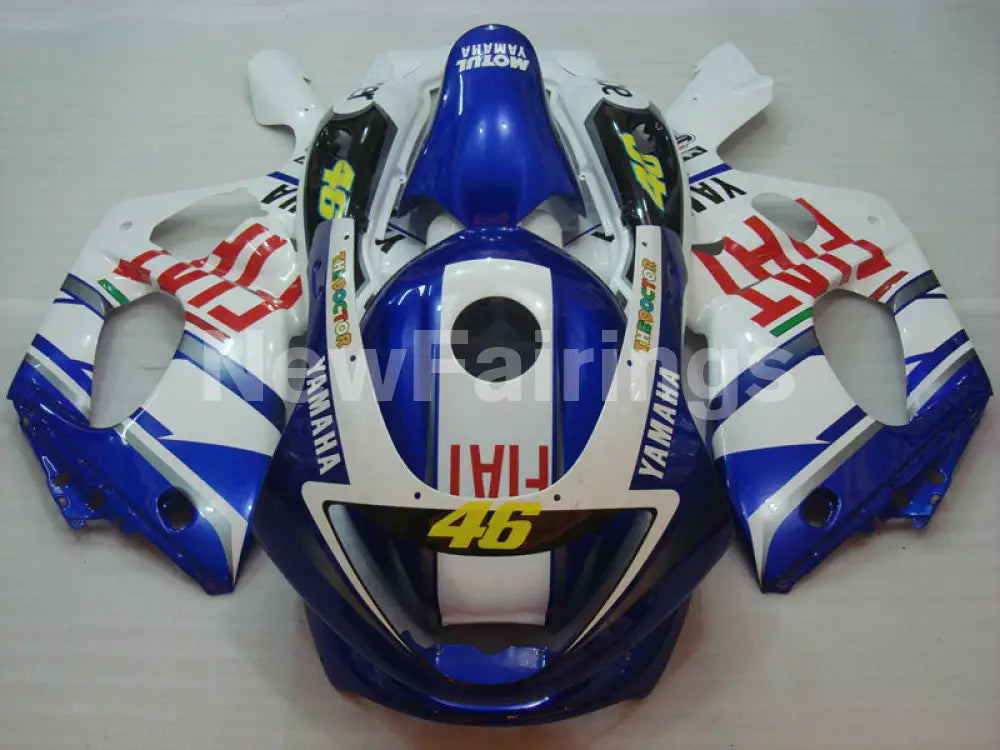 Blue and White FIAT - YZF600R Thundercat 96-07 Fairing Kit Vehicles & Parts > Vehicle Parts & Accessories > Motor