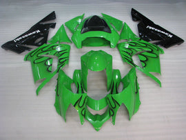 Green and Black Flame - NINJA ZX-10R 04-05 Fairing Kit