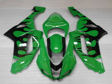 Load image into Gallery viewer, Green and Black Flame - NINJA ZX-6R 07-08 Fairing Kit