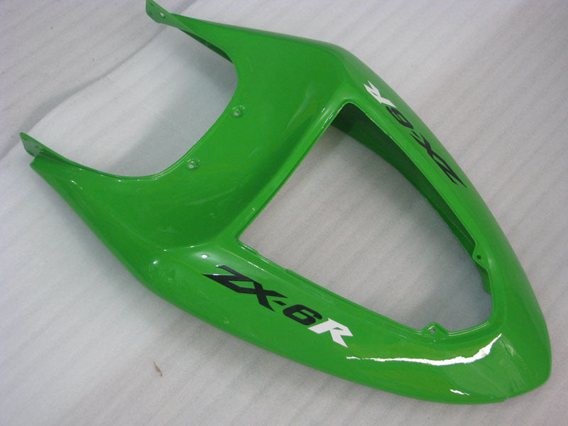 Green Matte Black Factory Style - NINJA ZX-6R 05-06 Fairing