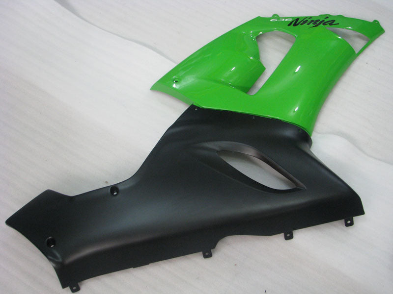Green Matte Black Factory Style - NINJA ZX-6R 05-06 Fairing