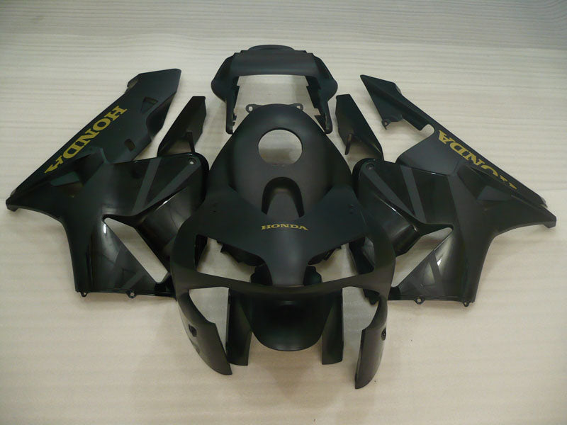 Matte Black with gold decals Factory Style - CBR600RR 03-04 Fairing Kit