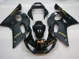 Black and Matte Black with Gold Decals Factory Style - YZF-R6 98-02 Fairing Kit