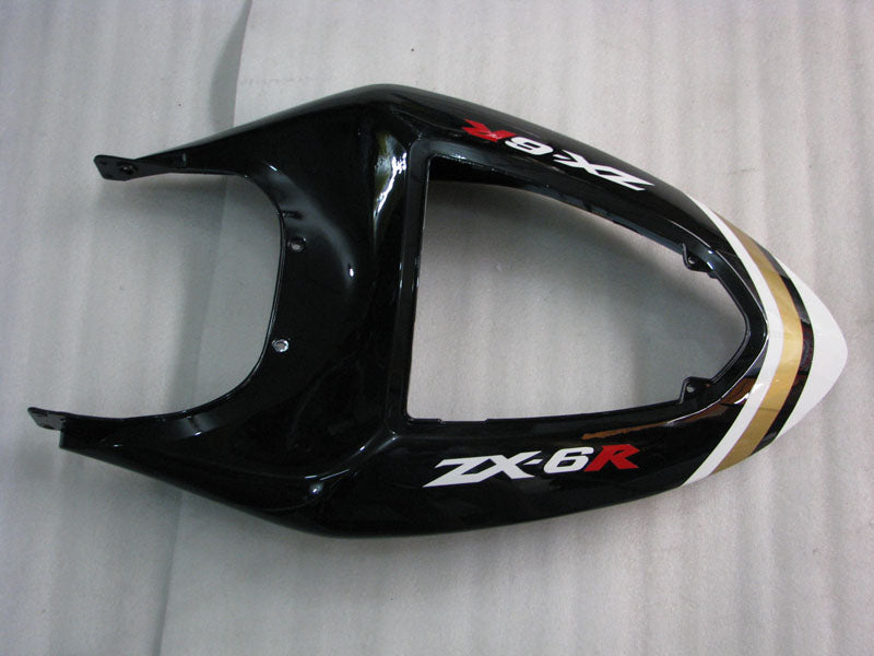 Black and White Lucky Strike - NINJA ZX-6R 05-06 Fairing Kit