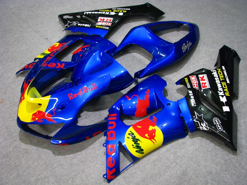Blue and Black Red Bull - NINJA ZX-6R 05-06 Fairing Kit