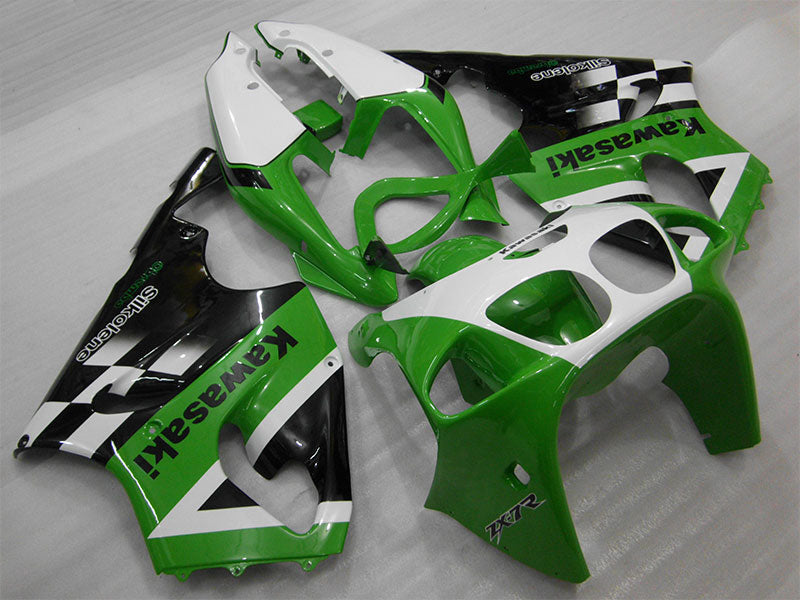 Green and White Black Factory Style - NINJA ZX-7R 96-03 Fairing Kit