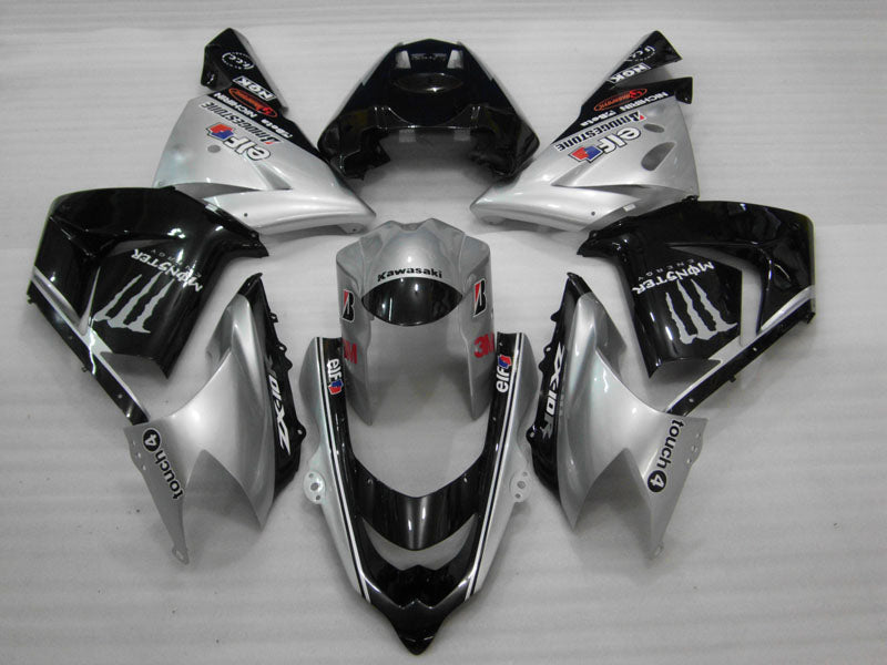 Silver and Black Monster - NINJA ZX-10R 04-05 Fairing Kit