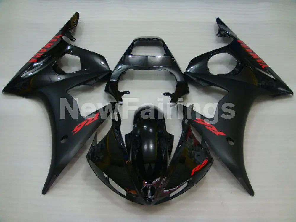 Matte Black and Gloss Black with Red Decals Factory Style - YZF-R6 03-04 Fairing Kit Vehicles & Parts > Vehicle Parts &