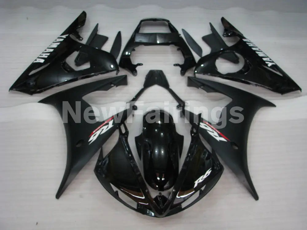 Matte Black and Gloss Black with White Decals Factory Style - YZF-R6 03-04 Fairing Kit Vehicles & Parts > Vehicle Parts