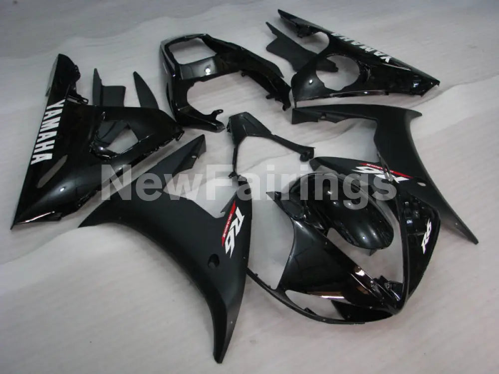 Matte Black and Gloss Black with White Decals Factory Style - YZF-R6 03-04 Fairing Kit Vehicles & Parts > Vehicle Parts