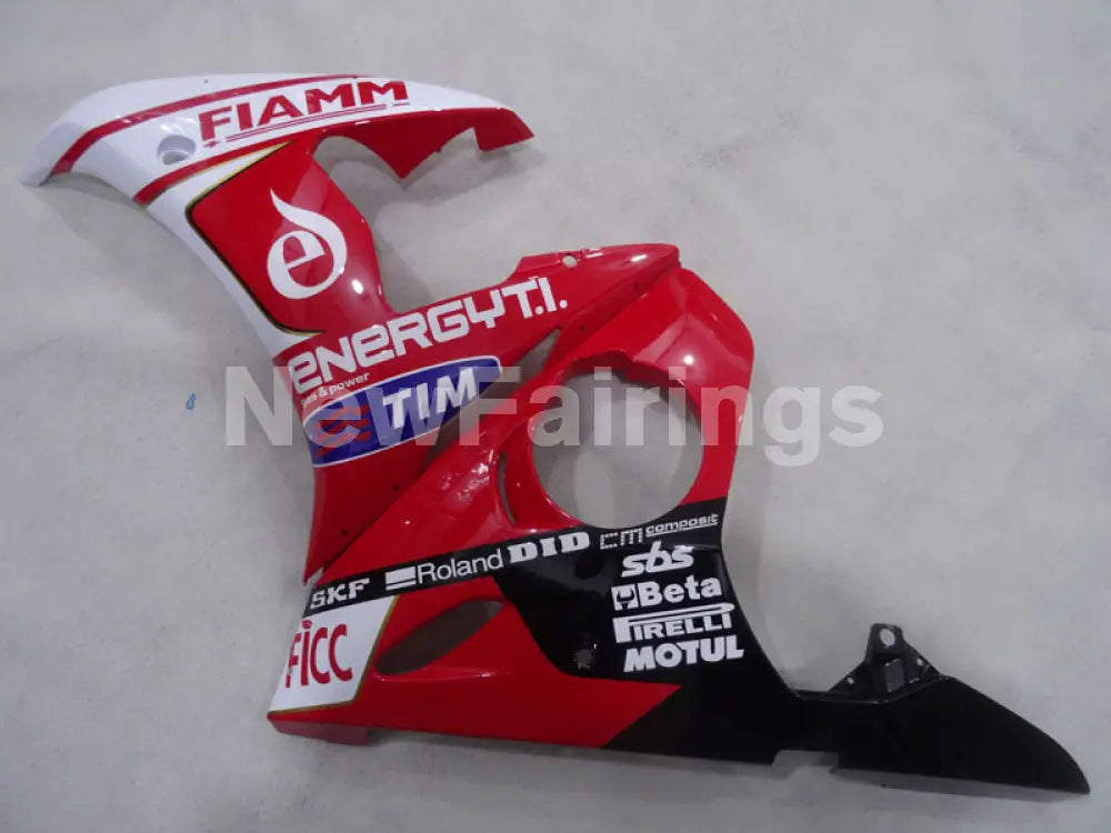 Red and White FIAMM - YZF-R6 03-04 Fairing Kit Vehicles & Parts > Vehicle Parts & Accessories > Motor Vehicle Parts >