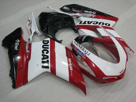 Red and White Black Enel - Ducati 848 07-11 Fairing Kit