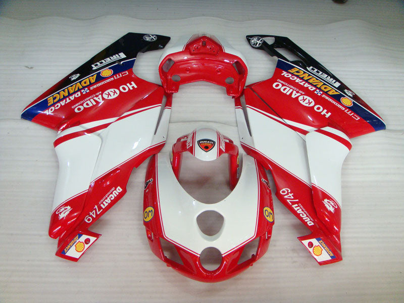 Red and White Black PIRELLI - Ducati 749 05-06 Fairing Kit