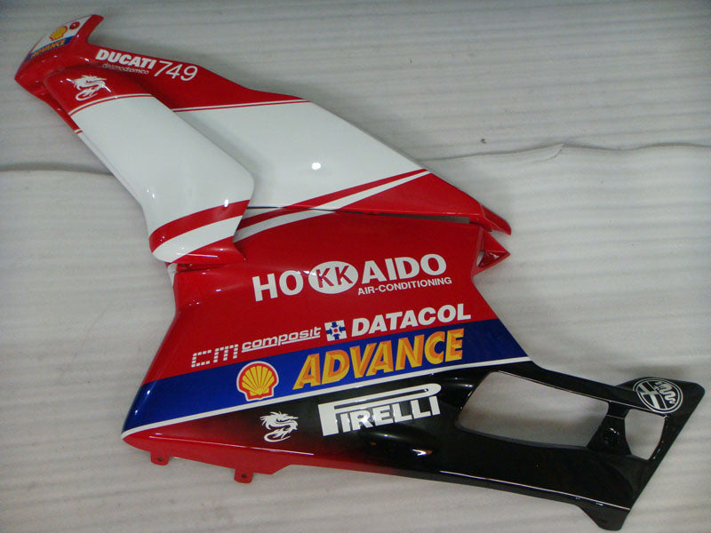 Red and White Black PIRELLI - Ducati 749 05-06 Fairing Kit
