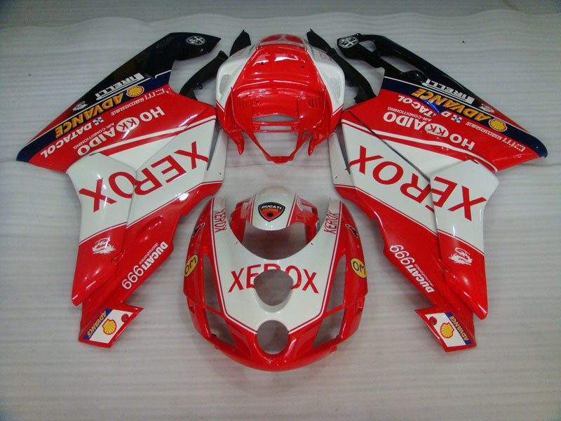 Red and White Black Xerox - Ducati 999 03-04 Fairing Kit