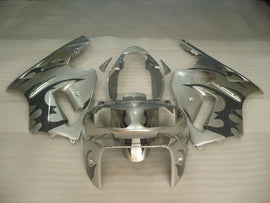 Silver and Black Flame - NINJA ZX-12R 02-04 Fairing Kit