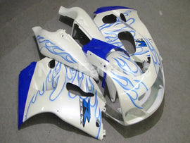White and Blue Flame - GSX-R600 96-00 Fairing Kit - Vehicles