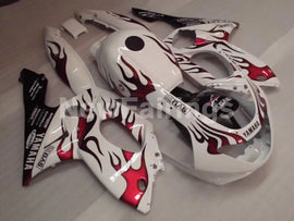 White and Red Flame - YZF600R Thundercat 96-07 Fairing Kit Vehicles & Parts > Vehicle Parts & Accessories > Motor