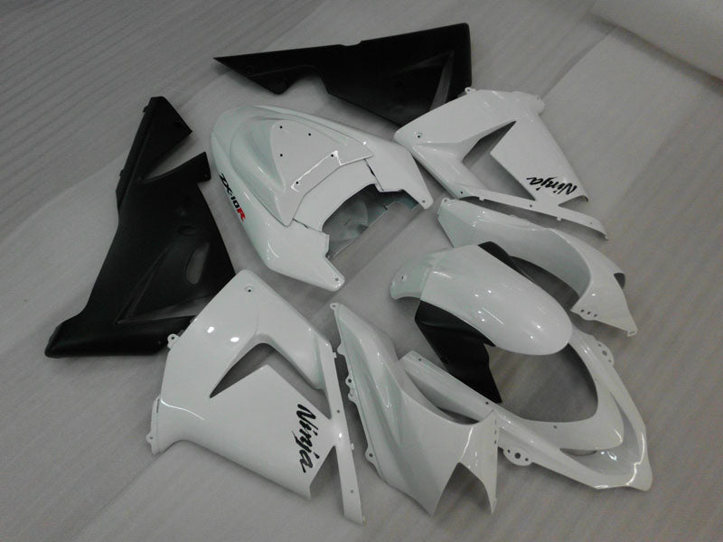 White and Matte Black Factory Style - NINJA ZX-10R 04-05 Fairing Kit
