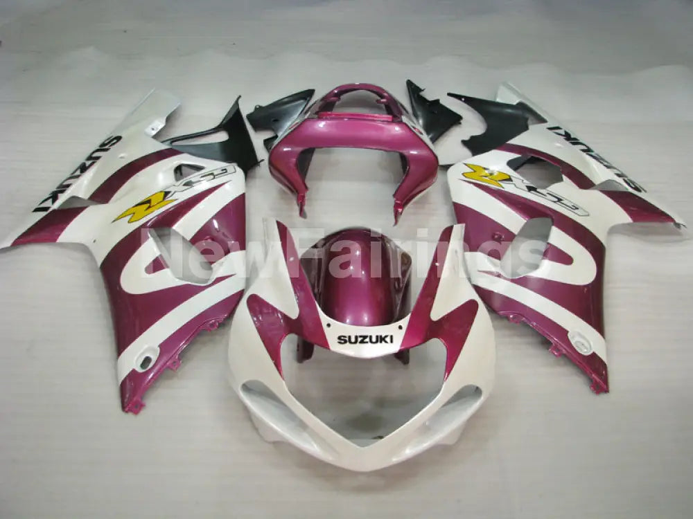 White and Purple Red Factory Style - GSX-R600 01-03 Fairing Kit