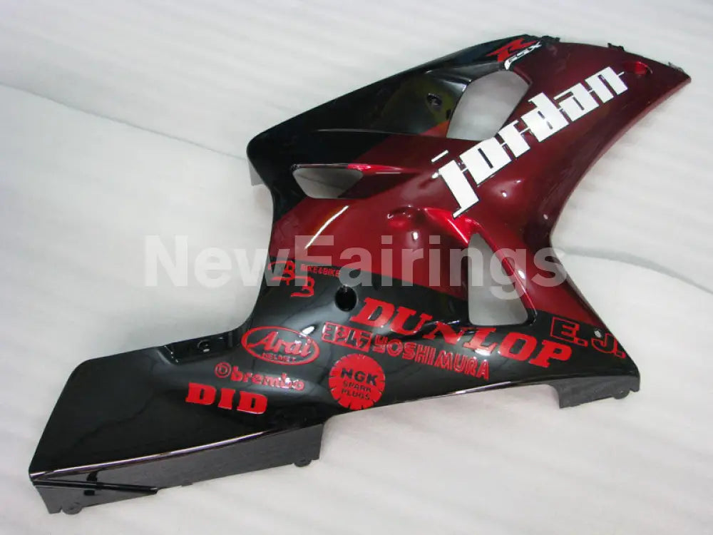 Wine Red and Black Jordan - GSX-R600 01-03 Fairing Kit