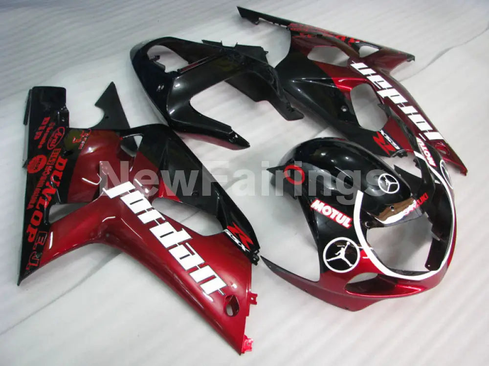 Wine Red and Black Jordan - GSX-R600 01-03 Fairing Kit
