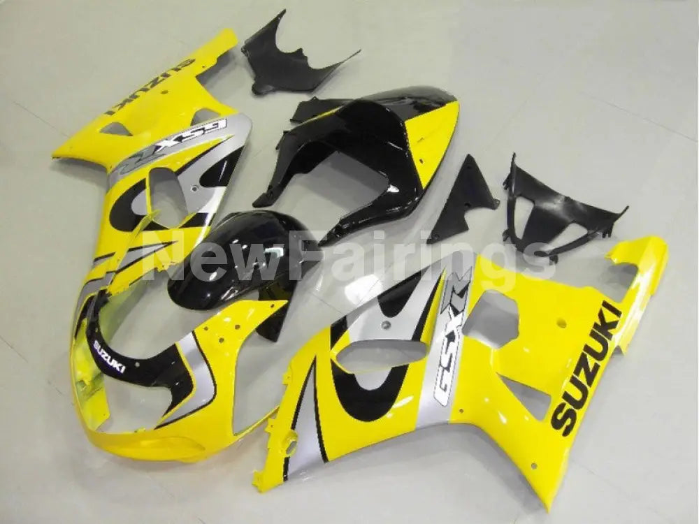 Yellow Black and Silver Factory Style - GSX-R600 01-03 Fairing Kit